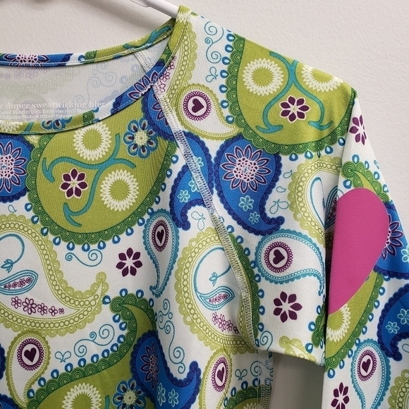 Running Skirts Paisley Print Performance Sweat Wicking Top Womens Size Small - Picture 3 of 8